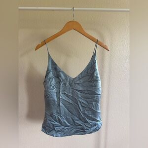 Reformation blue silky tank top size medium
